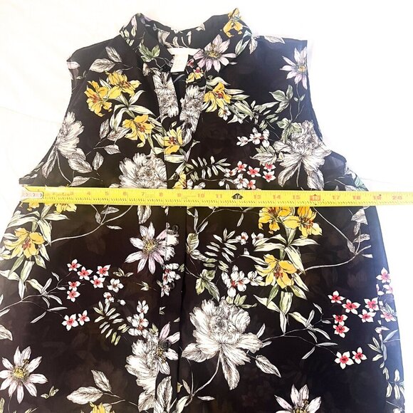 H&M Sheer Collared Button Down Tank Sleeveless Shirt - Picture 9 of 12